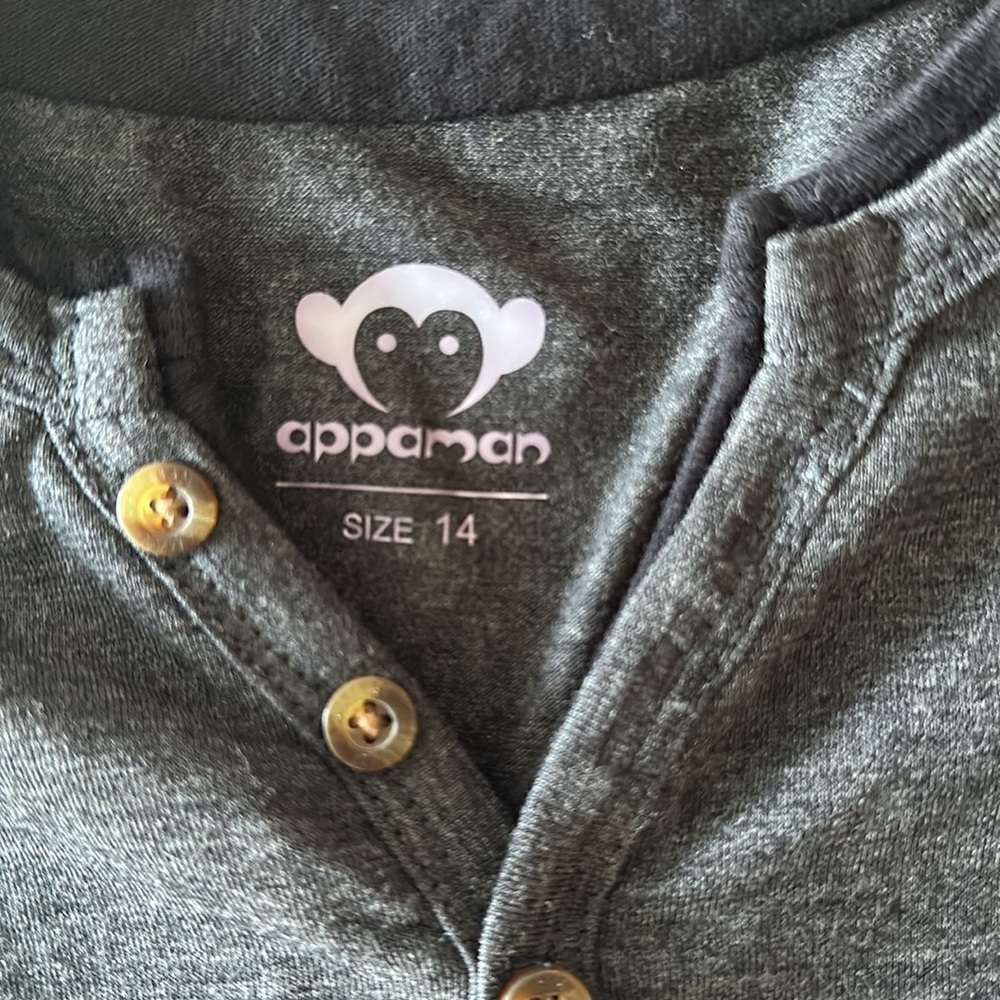 Appaman - long sleeve All Day Henley tee boys size 14 - Picture 2 of 3
